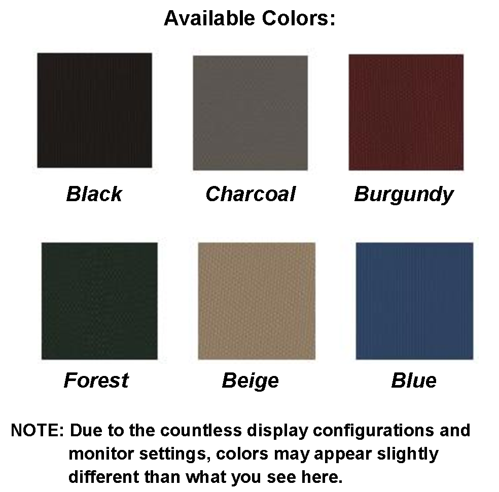 Prism available colors: Black, Charcoal, Burgundy, Forest, Beige, Blue